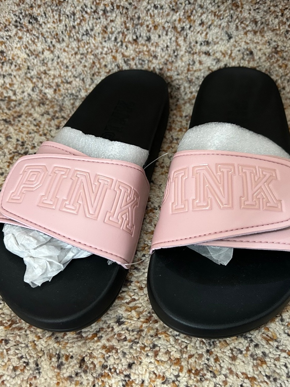 *Brand New* VS PINK Velcro Slides size M